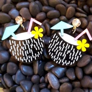 EARRINGS OVERSIZED ACRYLIC DRINK!!!🥥🍹🌊